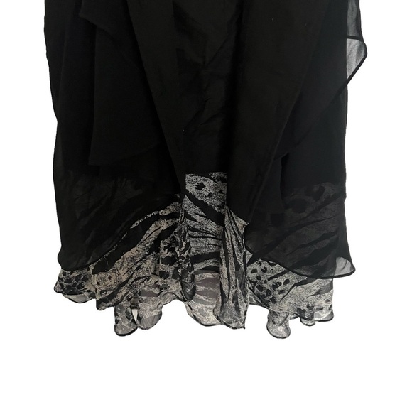 Giusto Dama Black Sleeveless Hooded Jacket With Sheer And Flowy Overlay Size 2 - Picture 5 of 12
